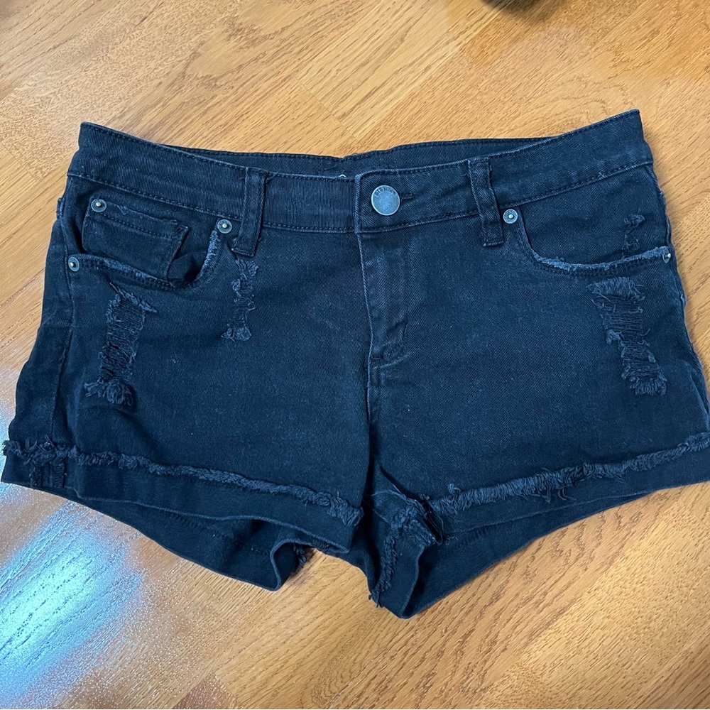 Black Denim Shorts